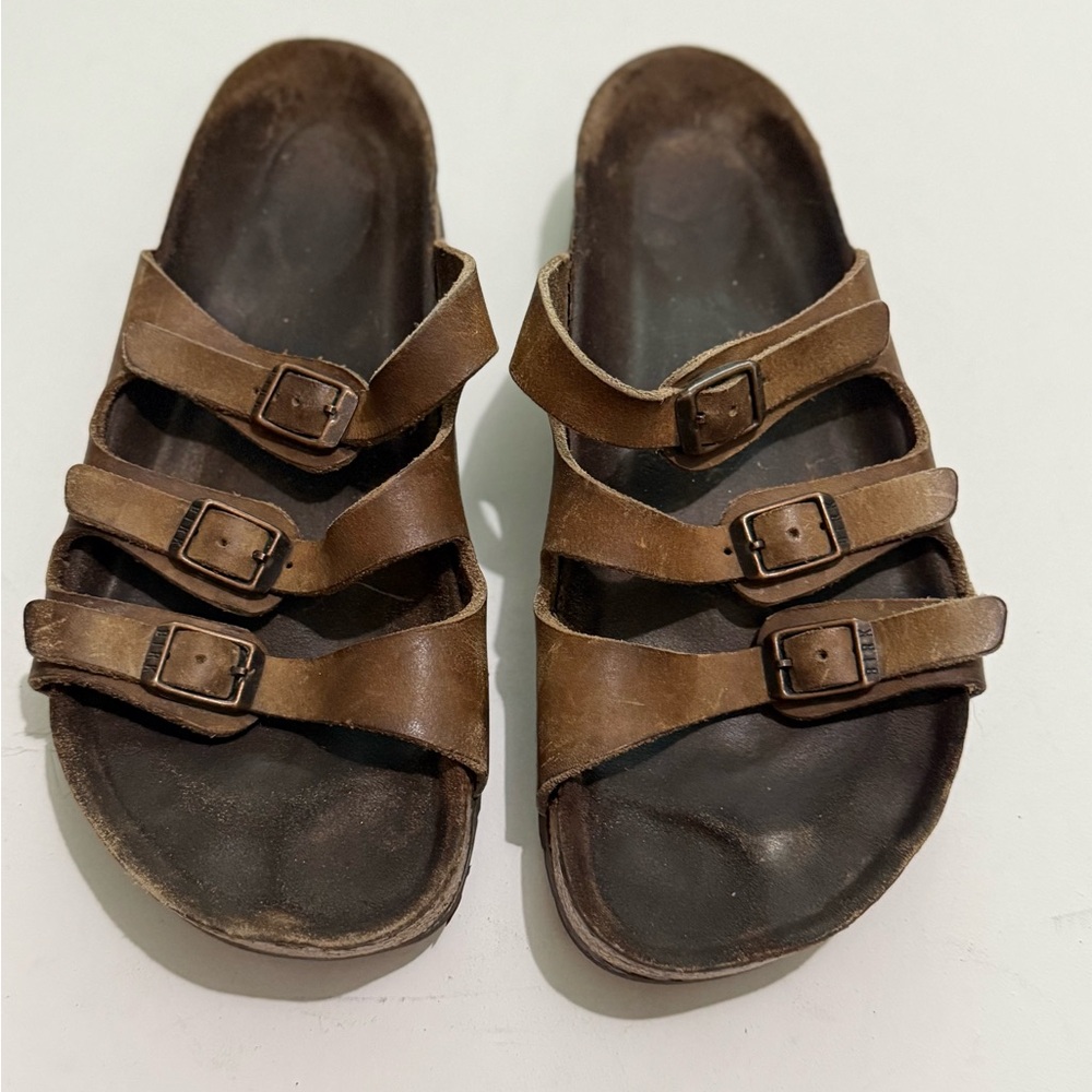 Birkenstock Dark Brown Leather Sandals